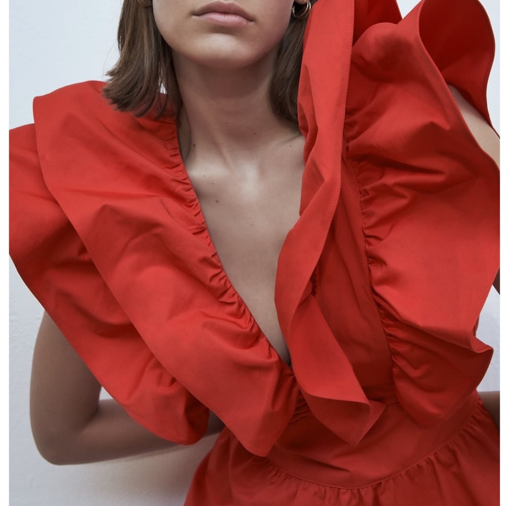 ZARA RUFFLED MINI DRESS - Picture 5 of 7